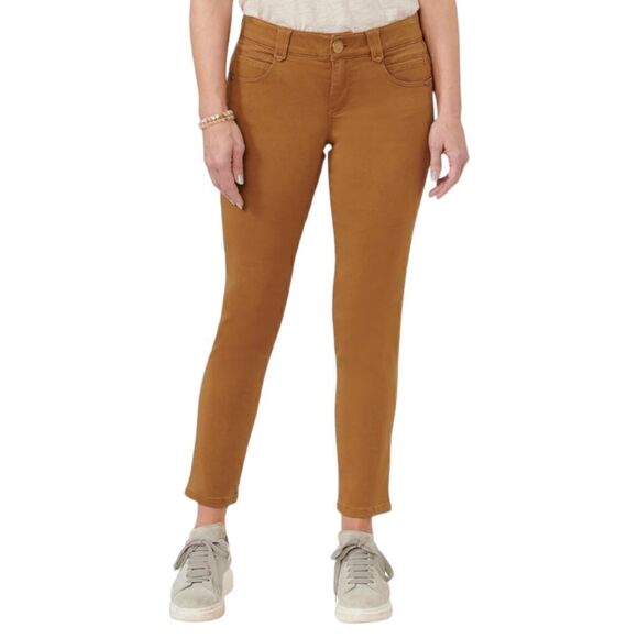 Democracy AB Solution Jeans 6 Tan Skinny Stretch Straight Ankle Length Raw Hem. - Picture 3 of 16